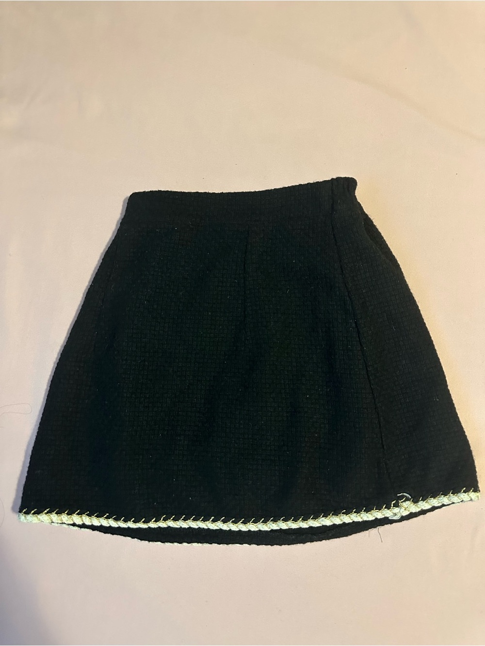 Black A-Line Mini Skirt with Contrast Trim